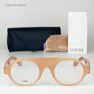 Loewe Men Eyeglasses Shiny Light Pink Demo Round LW50009I 072 BRAND NEW